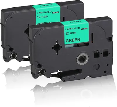Produktbild von Print-Klex 2x Schriftband kompatibel kompatibel mit Brother TZ731 TZE-731 P-Touch 300 SP P-Touch 310 CC P-Touch 310CC P-Touch 340 C P-Touch 340C P-Touch 350 P-Touch 3600 P-Touch 540 C P-Touch 540C P-Touch 550 Ptouch 12mm x 8M G-B B-G