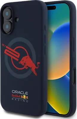 Image de Etui Red Bull Hc Silicone Orbr20 Logo Red Lining Do Iphone 16 Magsafe Granatowy