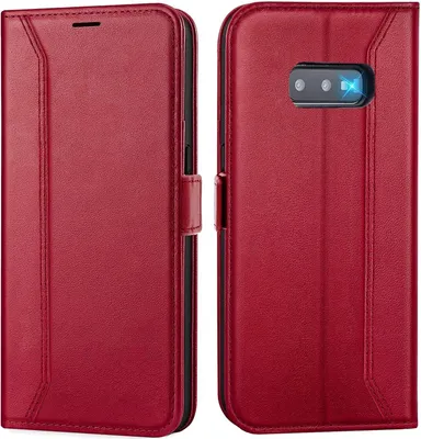 Obrázek produktu pro Pouzdro na mobilní telefon pro Samsung Galaxy S10e kryt flipové pouzdro skládací pouzdro ochranný kryt, červené