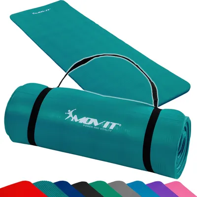 Produktbild von MOVIT Gymnastikmatte Pilates, Gymnastik, Yoga - hautfreundlich und , Yogamatte für Zuhause oder Unterwegs - 190x60x1,5cm, Blau Petrol
