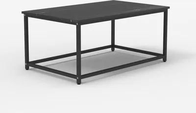Produktbild von Couchtisch zeitgenössisch 100x60x45cm mit Marmoreffekt Corniola - Schwarz
