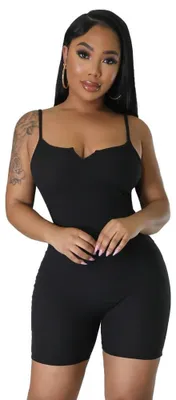 Produktbild von FDEETY Jumpsuit Kurz Damen Sommer Träger Overall Sportlich Kurzer Hosenanzug Jum