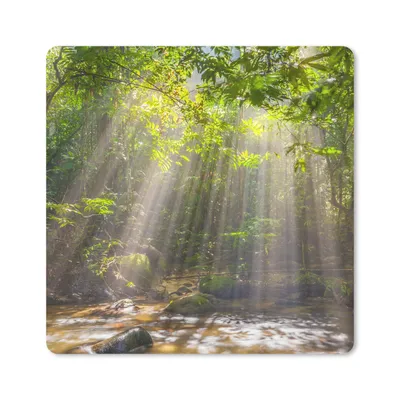 Produktbild von MuchoWow® Mauspad Mousepad Sonnenstrahlen durch Laub 30x30 cm - Mousepads - Maus Mat - Pad - Mausunterlage - Gaming