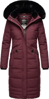 Produktbild von Navahoo Damen Winterjacke Langer Parka Warm Stepp Mantel Kapuze Fahmiyaa Wine Gr. 36 - S