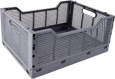 Klappkiste Größe L 40 x 30 x 17 cm stapelbar grau Aufbewahrungskiste