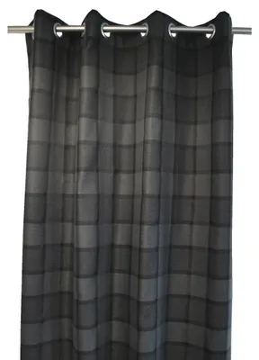 Jacquard-Vorhang 140 x 260 cm, Polyester, grau, mit Ösen