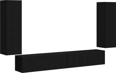 Productafbeelding van Wandmontagekast voor televisie, zwart, 4 stuks