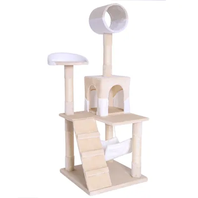Produktbild von lionto Kratzbaum Höhe 133 cm, beige/weiß