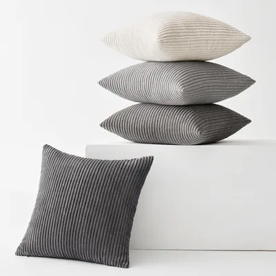 Produktbild von Kissenbezüge Kordsamt 45x45 cm Dunkelgrau 4er Set