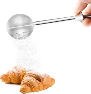 Produktbild von Mehlsieb Edelstahl 1 Stück, Puderzuckerstreuer Mit Deckel, Mehlsieb Für Backen Und Dekorieren