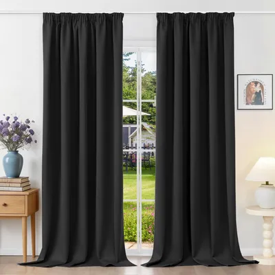Immagine prodotto di Tende oscuranti termiche, 140 x 245 cm - Opache, protezione UV, 2 pezzi, colore nero