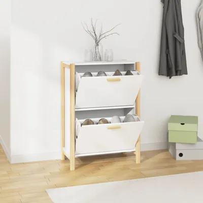 Produktbild von The Living Store Schuhschrank Weiß 57,5x33x80 cm Holzwerkstoff