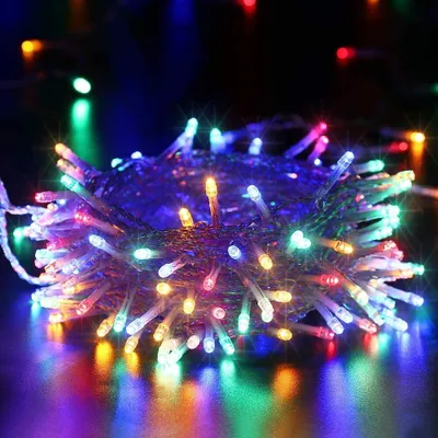 Produktbild von 10M 100 LED Lichterkette Bunt 8 Lichtmodi Party Garten Innen Deko Weihnachtsbeleuchtung
