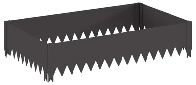 Obrázek produktu pro Ohraničení trávníku, rozměry 100 x 60 x 20 cm, ocel, černá barva