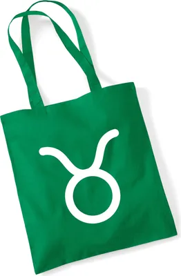 Produktbild von Huuraa Jutebeutel Stier Sternzeichen Zeichen 10 Liter Kelly Green Baumwolle Tasche Geschenkidee
