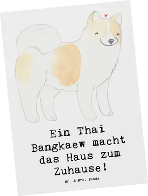 Produktbild von Mr. & Mrs. Panda Fotokarte Thai Bangkaew Zuhause - Weiß - Geschenk, Postkarte, Hunderasse, Training, Geborgenheit, Hund, Hunderassen, Postkarten, freundliches Wesen