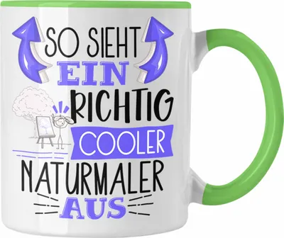 Produktbild von Trendation - So Sieht Ein Richtig Cooler Naturmaler Aus Tasse Geschenk für Naturmaler Geburtstag Geschenkdiee (Grün)