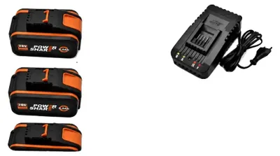 Productafbeelding van Batterij, 8000 mAh capaciteit, compatibel met 20V elektrische gereedschappen, Worx -8AhX3-1 oplader