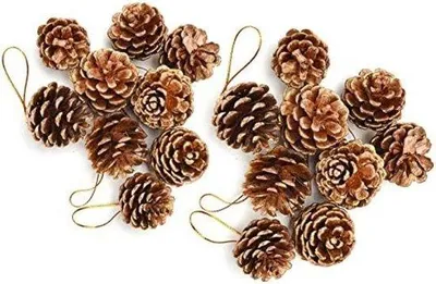 Immagine prodotto di Set decorativo con cordoncino dorato - 18 pezzi in legno naturale