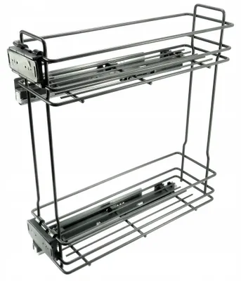 Produktbild von Ausziehbarer Korpuseinsatz Anthrazit 2 Böden für 20cm Schrank links