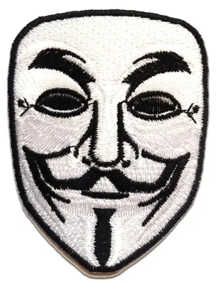 Obrázok produktu pre V For Vendetta Anonymous - nažehľovacia nášivka, nažehľovací obrázok, nažehľovacia aplikácia, nášivky, záplaty, na nažehlenie, veľkosť: 6,5 x 8,5 cm