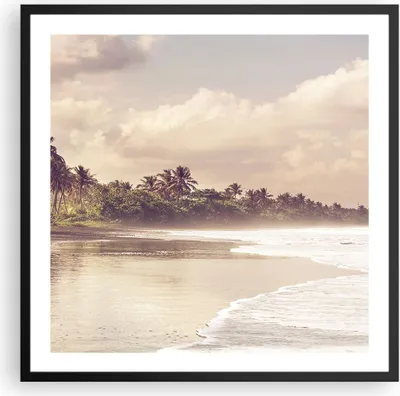 Produktbild von Gerahmtes Poster - Schwarzer Rahmen - Palmen Strand Wasser - 60x60 cm - Wand Bild - Wanddeko - Wandbilder - Kunstposter - Wandposter - Bilderrahmen - Bilder - Kunstdruck - P2BAC60x60-4917