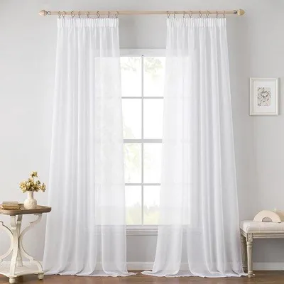 Obrázok produktu pre Súprava polyesterových záclon – 140 x 245 cm – biela
