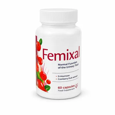 Produktbild von Femixal Nahrungsergänzungsmittel – 60 Kapseln – mit D-Mannose, Cranberry-Trockenextrakt,Kürbiskern-Extrakt  – Für Erwachsene.