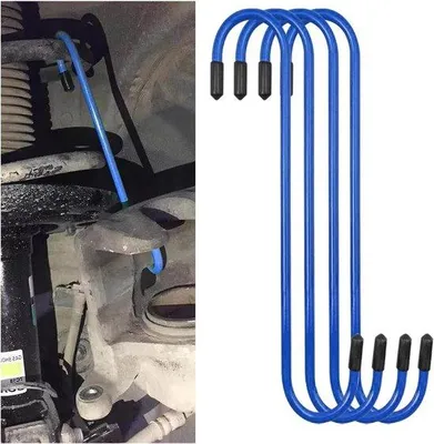 Produktbild von Auto-Remklauwhaken - 4 Stück, Metallische Haken, blauer Gegenstand.