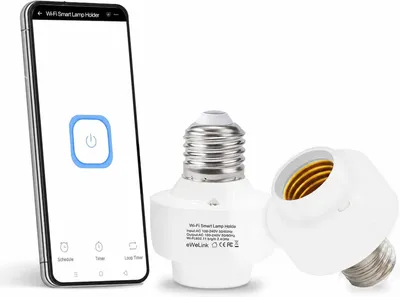 E27 WLAN-Lampenfassung, 220-230 V, App-Steuerung, Timer, 2 Stück