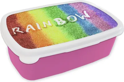 Produktbild von KitchenYeah® Lunchbox Brotzeit Brotdose 17x11 cm Regenbogen Kinder Brotzeitdose - Lunchpaket - Brotkasten  - Sandwich Box