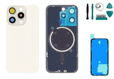 Produktbild von iPhone 15 Pro Backcover Titan Weiß - Set