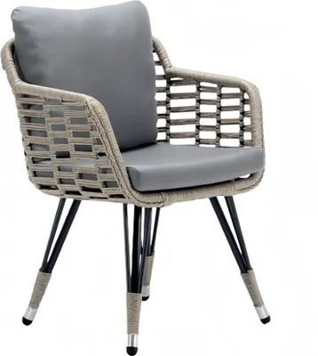 Produktbild von Hochwertig Terrasse Sessel Luxus Modern Sessel Grau stilvoll Rattan Stil