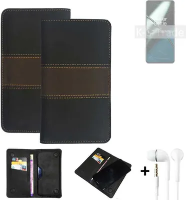 Produktbild von K-S-Trade Handyhülle + Kopfhörer kompatibel mit OnePlus 11 Schutzhülle Walletcase Bookstyle Tasche Schutz Case Hülle Wallet Cover Kunstleder