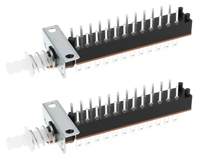 2 Stk. 8PDT 8-polig 24-Pin Schalter, selbsthaltend DC30V 1A