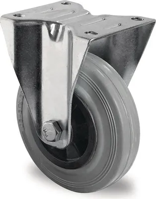 Produktbild von Bockrolle 200 mm 205 kg Vollgummi Rollenlager 135 x 110 mm Polypropylen