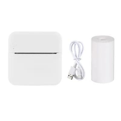 Zdjęcie produktu dla Mini drukarka termiczna kieszonkowa – przenośna drukarka etykiet, 203 DPI, połączenie BT dla iOS/Android, zdjęcia, paragony, notatki, drukowanie etykiet, rolka 57 mm