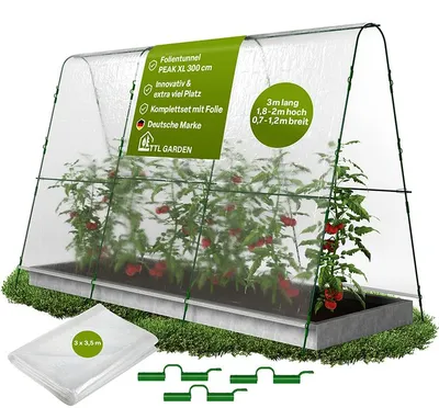 Produktbild von TTL GARDEN Peak XL 300 Folientunnel 3m Pflanztunnel 2m hoch Tunnelbogen Set