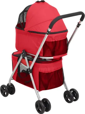 Produktbild von vidaXL Hundewagen für 2 Hunde Faltbar Rot 83x48x97 cm Oxford-Gewebe