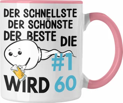 Produktbild von Trendation - 60. Geburtstag Tasse Geschenk Männer Vater 50er Geschenkidee Mann Lustig Spruch (Rosa)