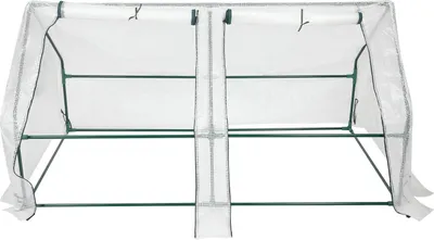 Produktbild von Garten Gewächshaus - Foliengewächshaus - PE-Folie - Metallrahmen - Rolltüren - Wasserdicht - Leichter Aufbau - 180x90x90 cm - Transparent