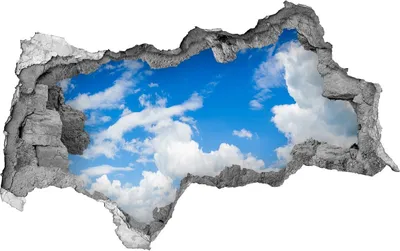 Produktbild von Selbstklebender Loch-3D-Aufkleber 95x73 cm Wolken im Himmel