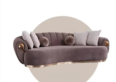 Produktbild von Dreisitzer Couch Polster Möbel Sofa Couchen Abgerundete Tropfen Form