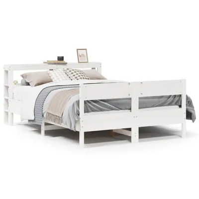Produktbild von vidaXL Massivholzbett ohne Matratze Weiß 150x200 cm Kiefernholz