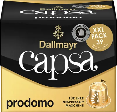 Produktbild von Dallmayr Capsa Prodomo Kaffeekapseln Arabicabohnen 39 Portionen