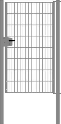 Produktbild von Drahtgittertor 1-flügelig, Durchgangslichte: 95 cm, Gesamtbreite inkl. Pfosten: 107 cm - Ausführung: verzinkt, Höhe: 163 cm