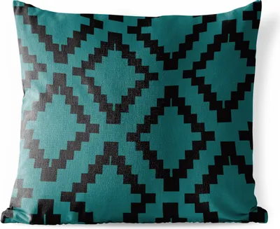 Produktbild von MuchoWow® Outdoor Kissen - Blöcke - Muster - Grün - 60x60 cm - Wetterfest - Lounge Kissen - Dekoration - Schlaf Kissen