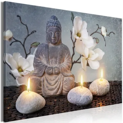 Obrázek produktu pro Netkané plátno obraz - Buddha a kameny (1 díl) šířka 120x80 cm Orient p-B-0041-b-a
