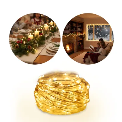 Produktbild von MasterLED LED Lichterkette Weihnachten - 100 LED - 2700K Warmweiß - gemütliches Winterlicht - Innen Deko - USB