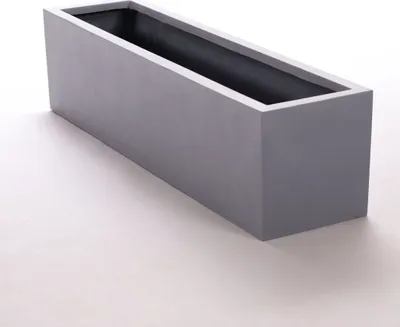 Produktbild von Elegant Einrichten | Pflanzkübel | Fiberglas | rechteckig | 100x25x25cm | grau